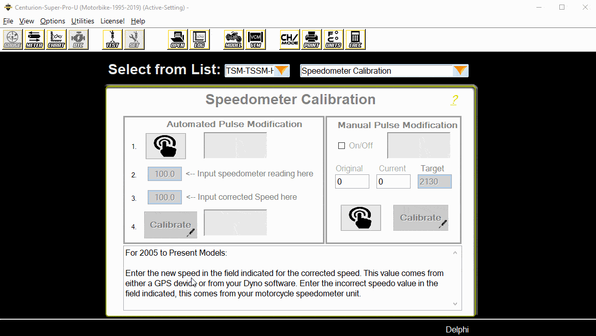 8.2 Centurion Super Pro Speedometer Calibration TechnoResearch Manuals