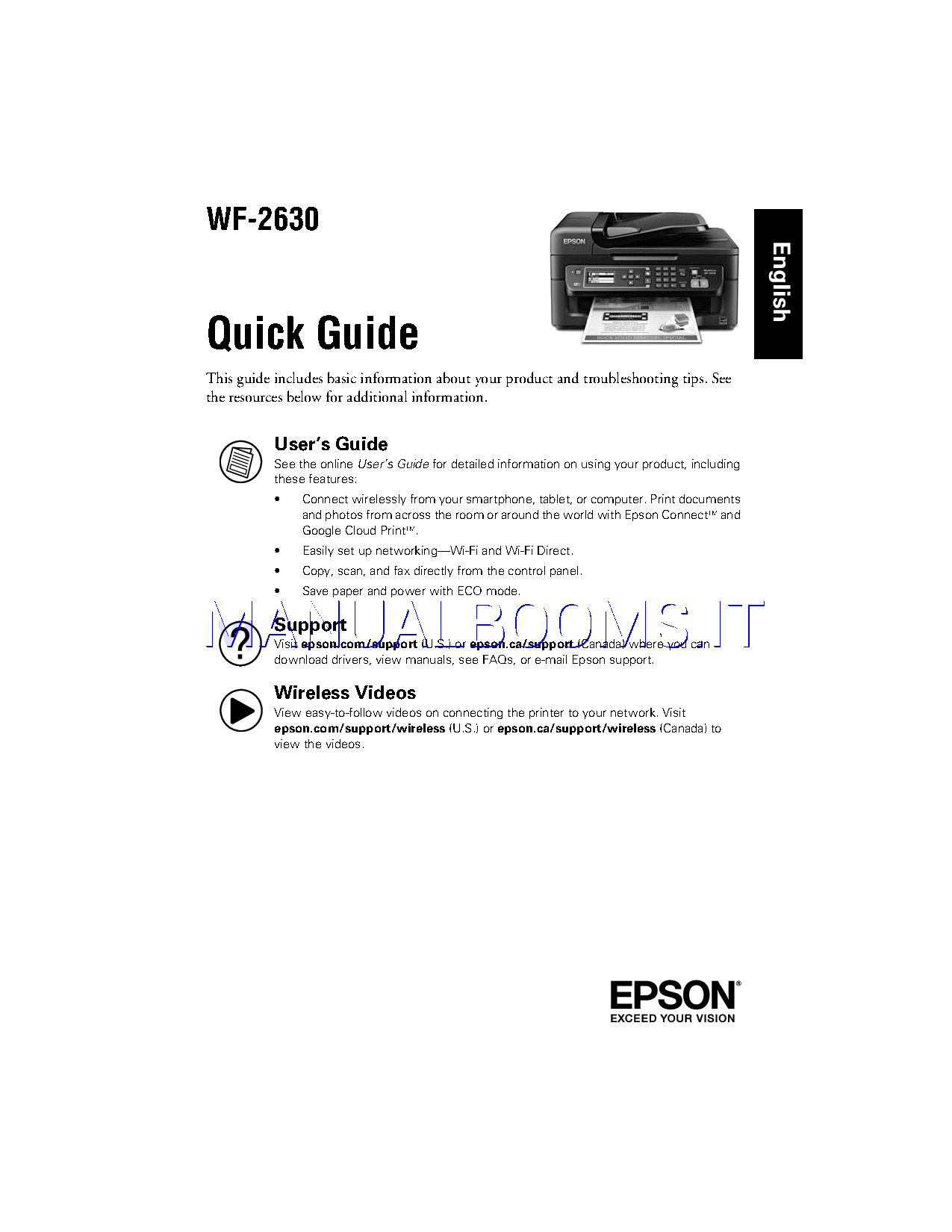 Przeczytaj online Skrócona instrukcja obsługi i gwarancja dla Epson