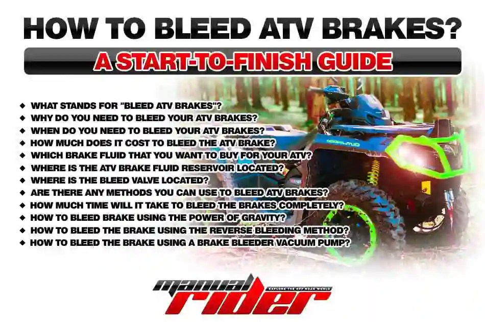 How to bleed ATV brakes? A starttofinish guide Manual Rider