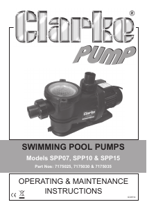 Manual Clarke SPP 10 Swimming Pool Pump