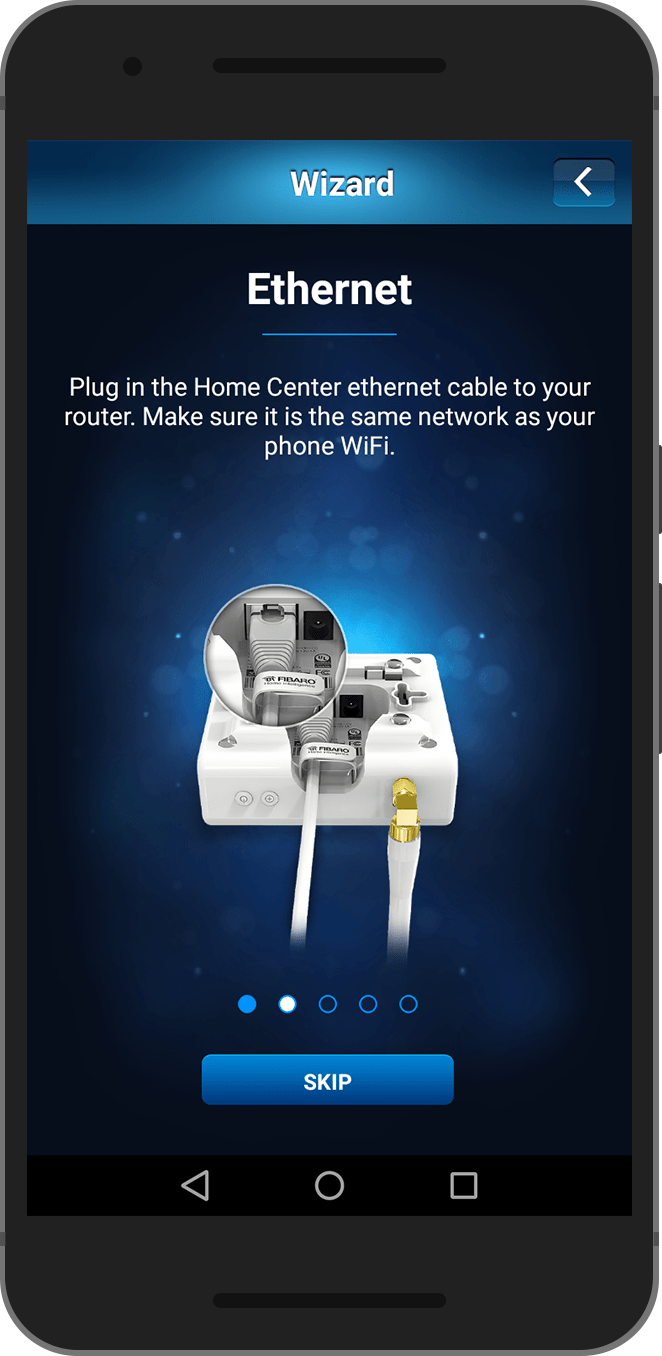 FIBARO Home Center Lite Installation and first launch via Android app