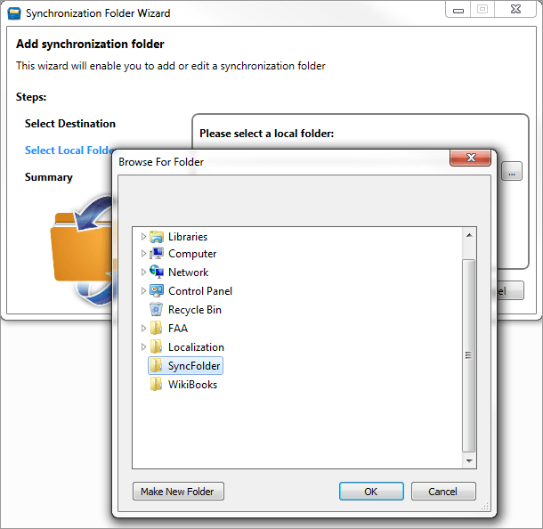 Adding a Synchronization Folder