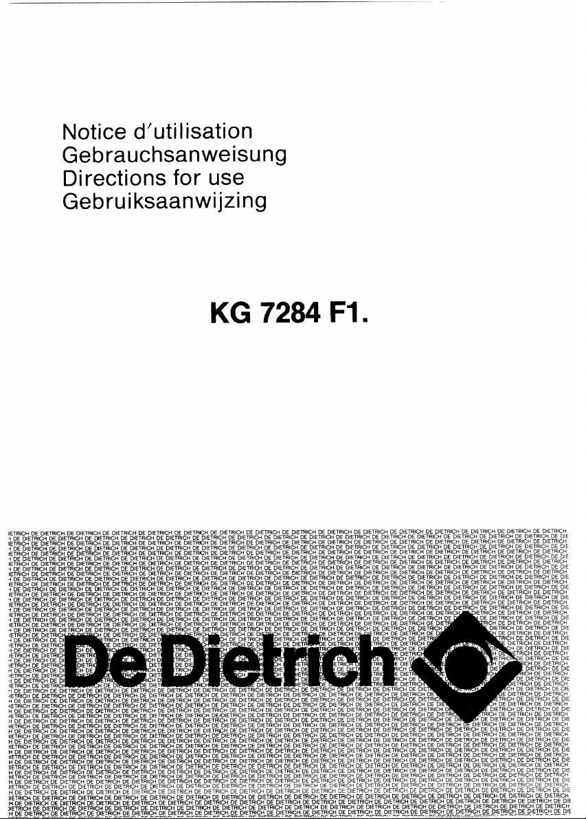 Manual De Dietrich KG7284F13 FridgeFreezer