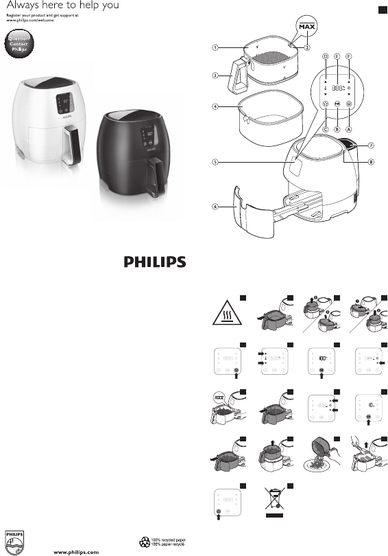 Manual Philips HD9240 Avance Collection Airfryer XL Deep Fryer
