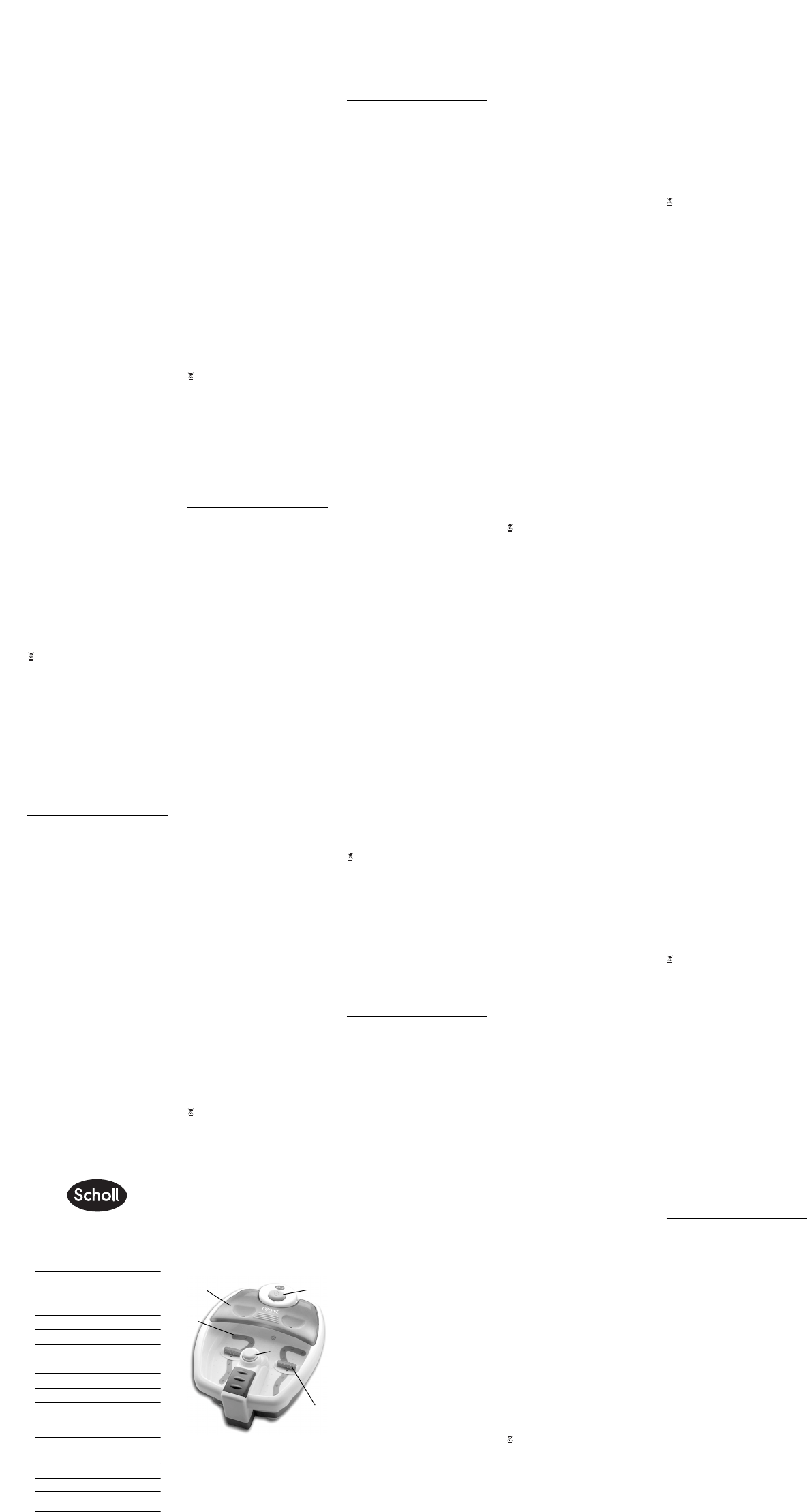 Manual Scholl DRFB7133E1 Foot Bath