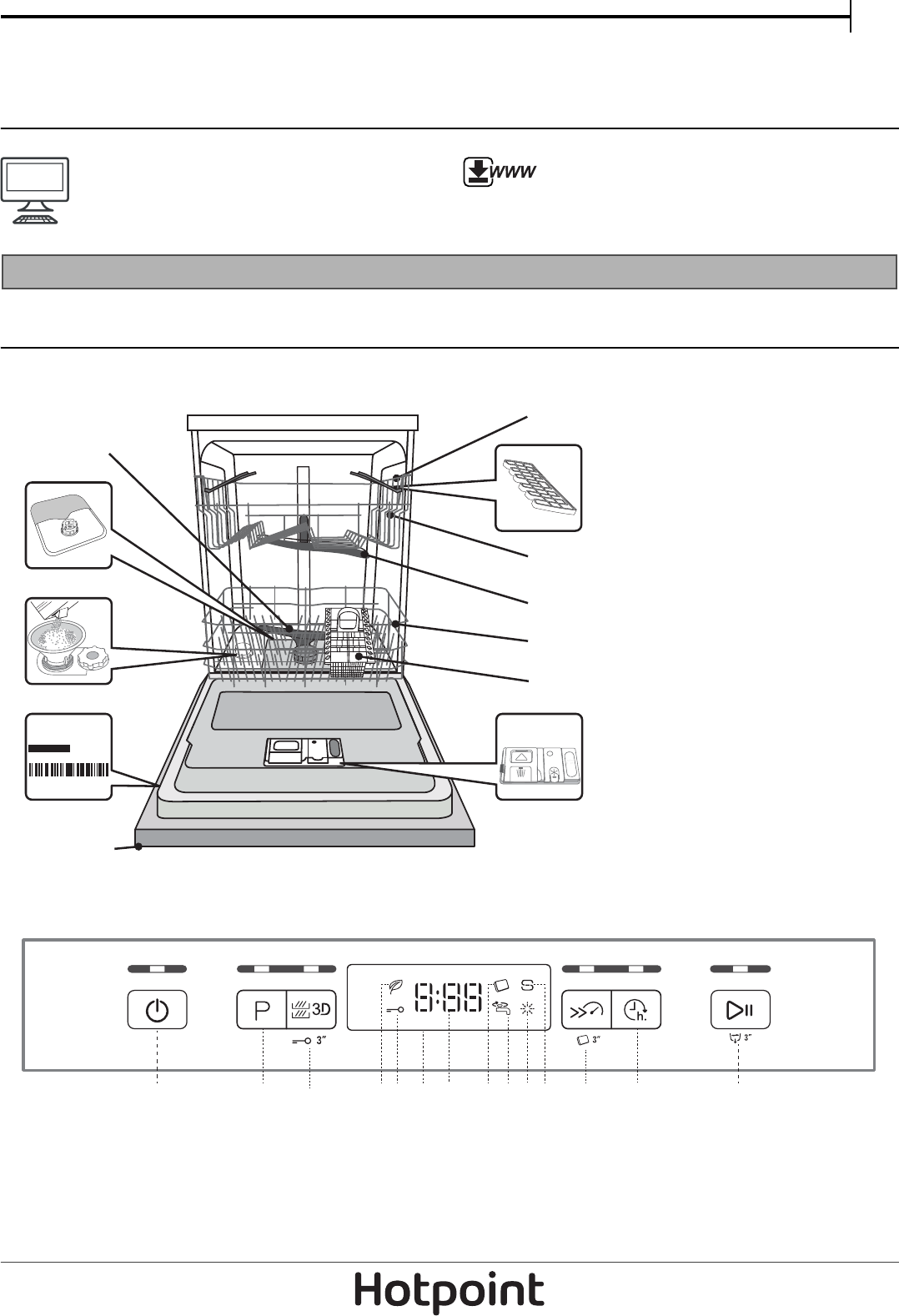 Manual Hotpoint HFC 3C26 W UK Dishwasher