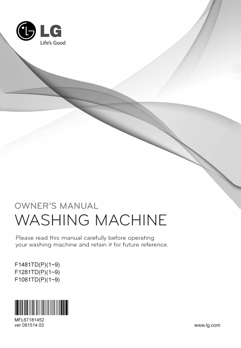 Manual LG F1281TD5 Washing Machine