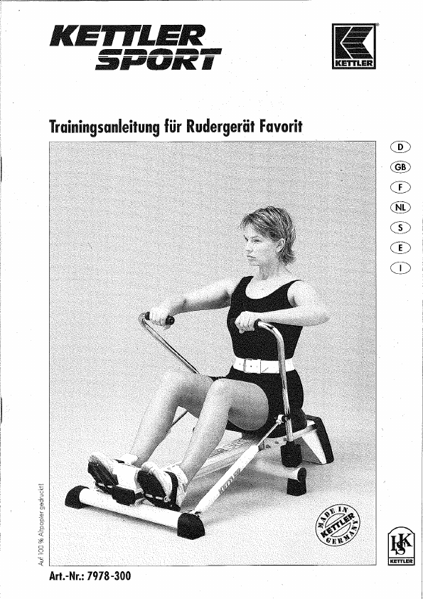 Bedienungsanleitung Kettler Favorit Rudergerät