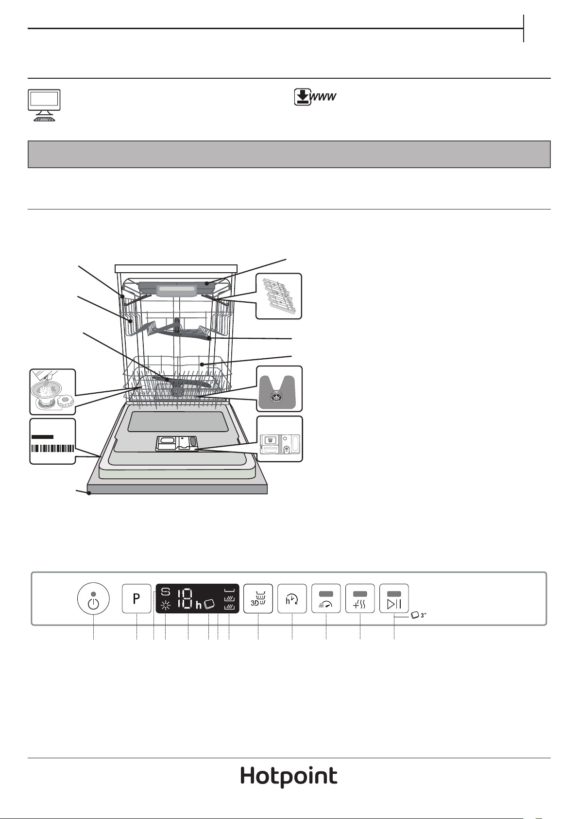 Manual Hotpoint HIO 3T241 WFEGT UK Dishwasher