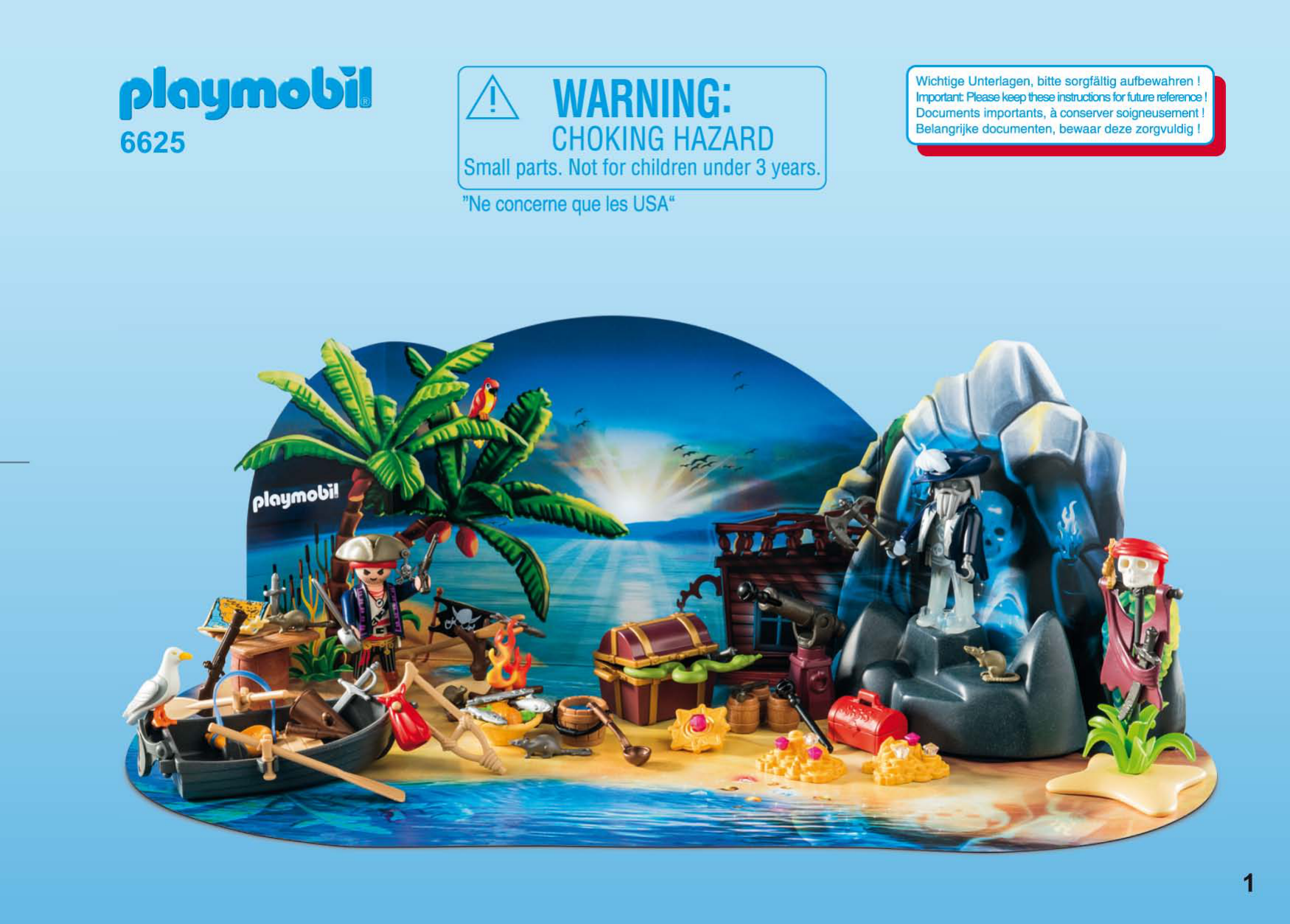 Manual Playmobil set 6625 Christmas Advent calendar secret pirate island
