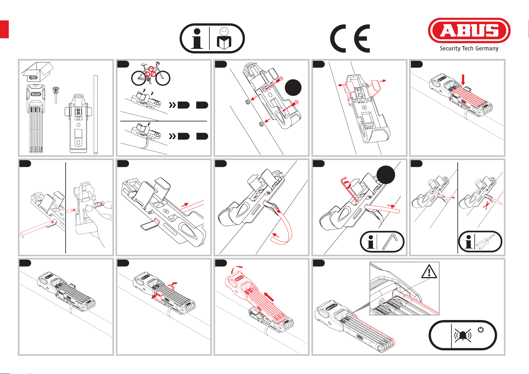 Manual Abus BORDO 6000 Alarm Bike Lock