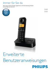 Bedienungsanleitung Philips D205 Schnurlose telefon