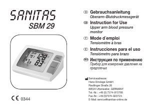 Manuals for Sanitas Blood Pressure Monitors