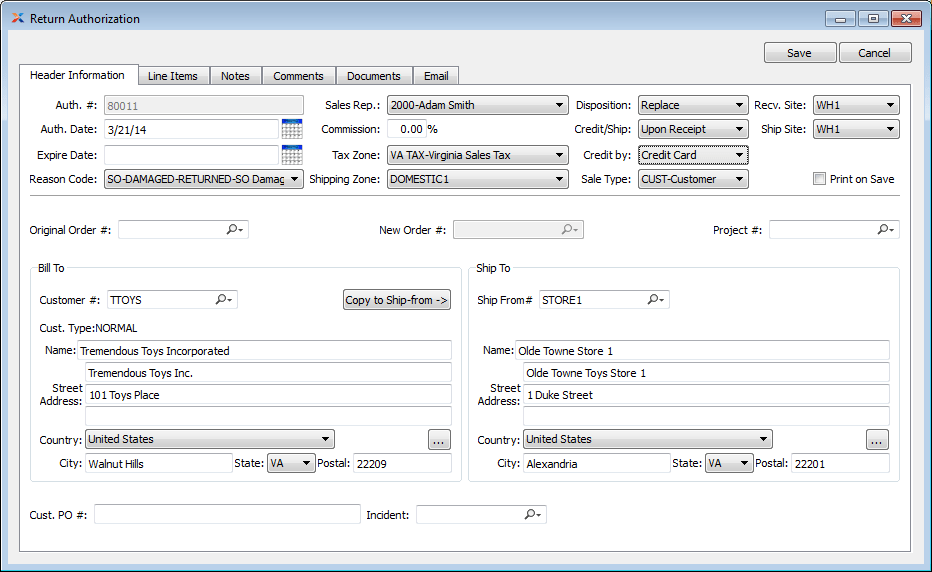 4.1. Return Authorization
