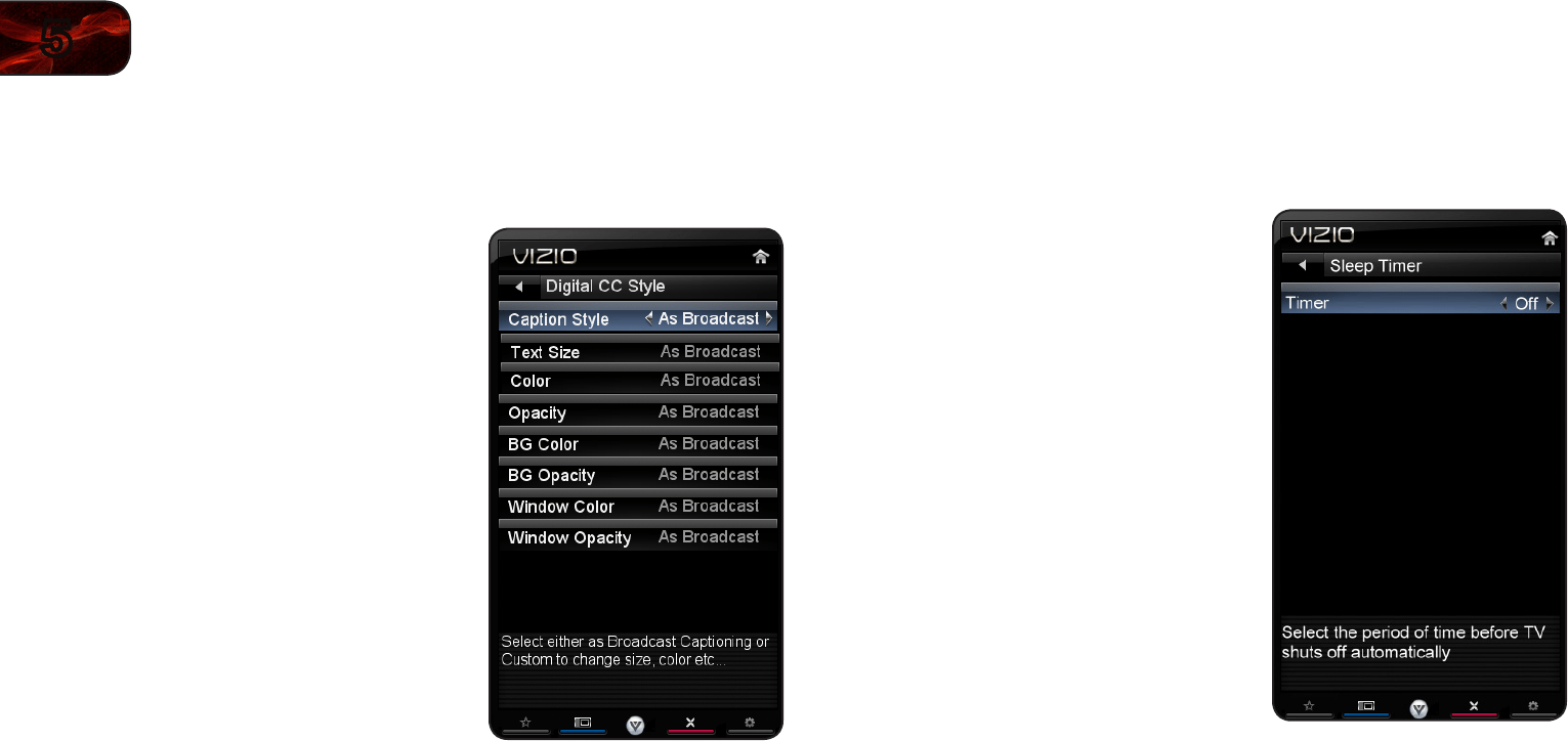 Vizio M420SV, M470SV, M550SV Activating the Sleep Timer