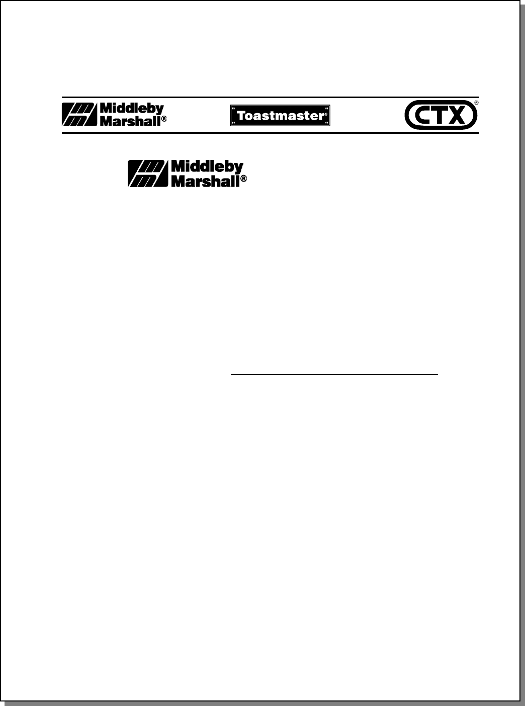 Middleby Marshall PS200, PS224 PS310, PS570, PS220, PS360, PS555 Service Bulletin