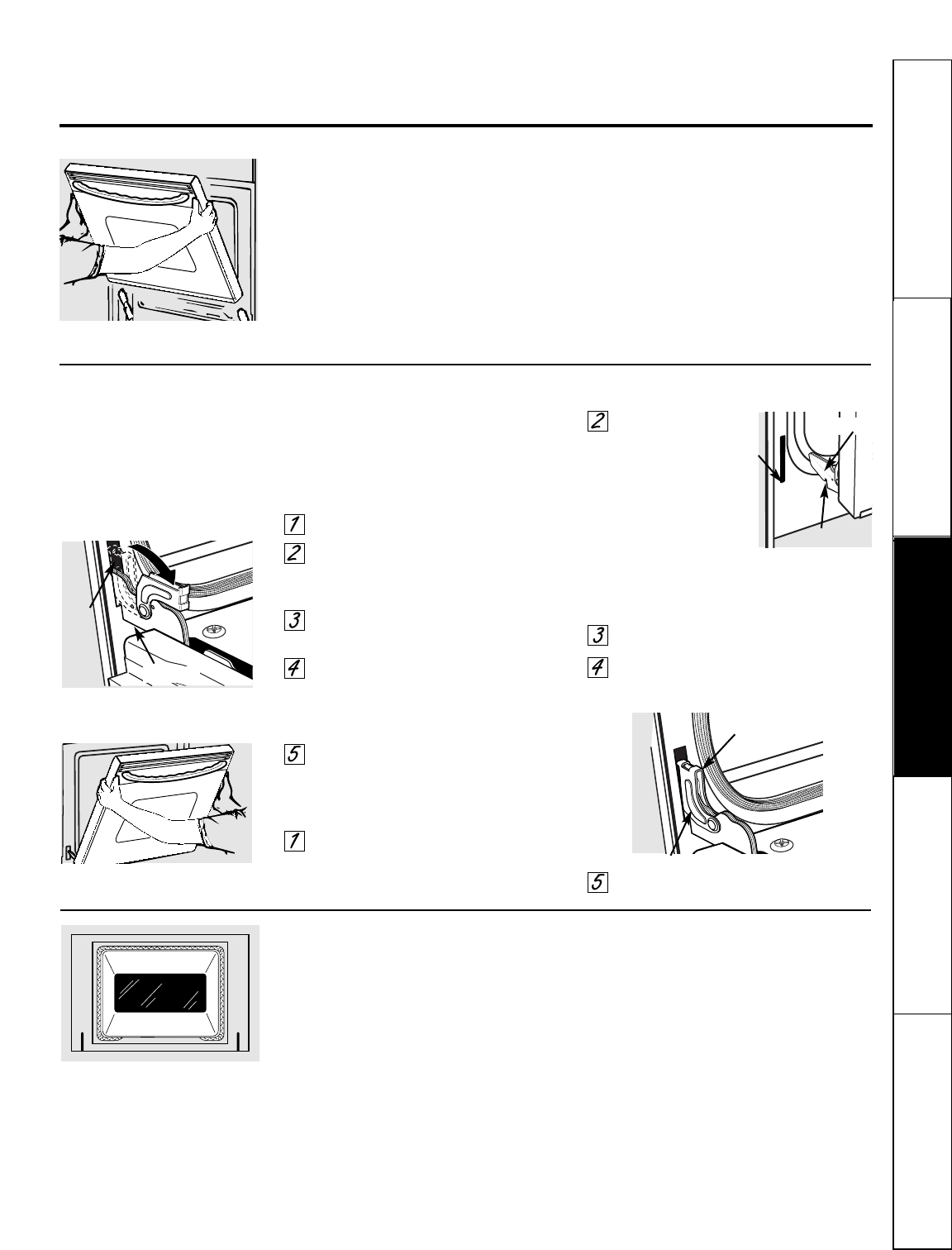 GE JTP15BDBB, JTP15CDCC, JTP15SDSS, JTP15WDWW LiftOff Oven Door (on