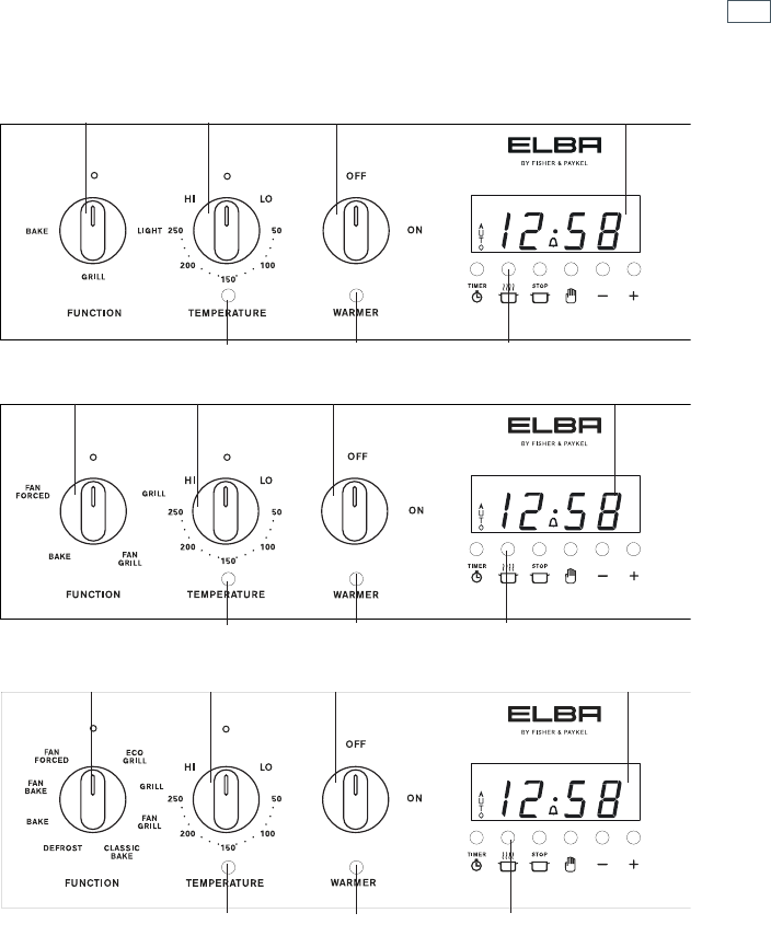 Fisher & Paykel OR61 Oven controls and setting the clock