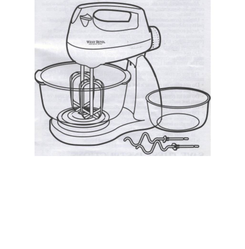 West Bend Mixer instruction manual