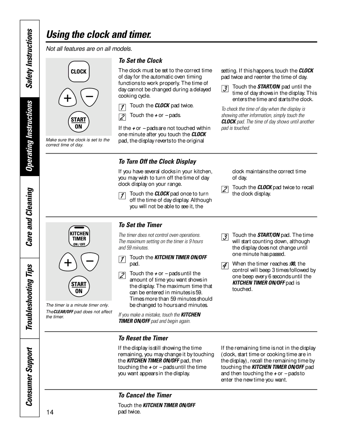 Using the oven controls, Cleaning GE JBS55S manual