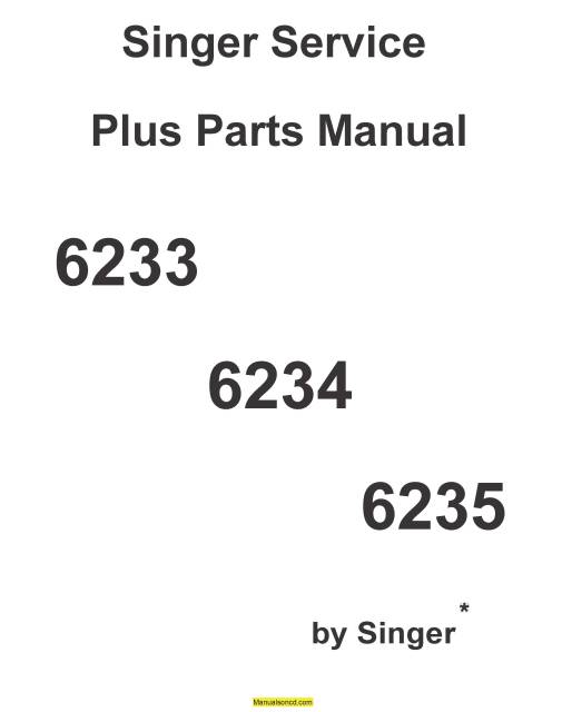 Singer 6235 Sewing Machine ServiceParts Manual