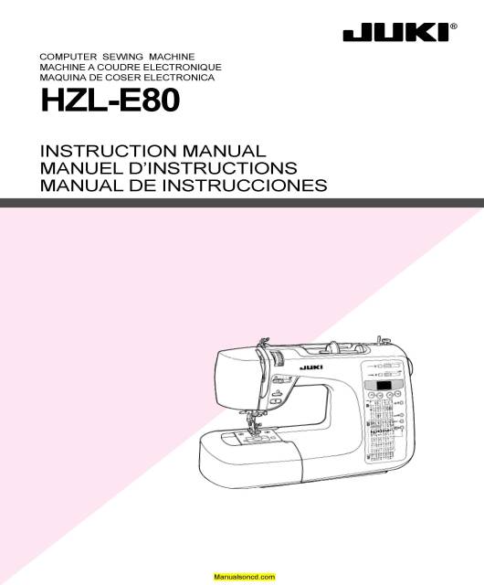 Juki HZLE80 Sewing Machine Instruction Manual