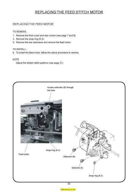 Janome S-7330 Schoolmate Sewing Machine Service-Parts Manual