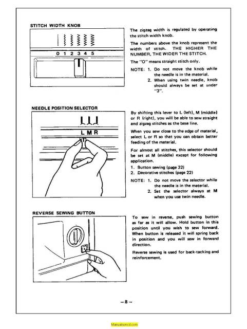 Brother VX-940 - VX-950 Sewing Machine Instruction Manual
