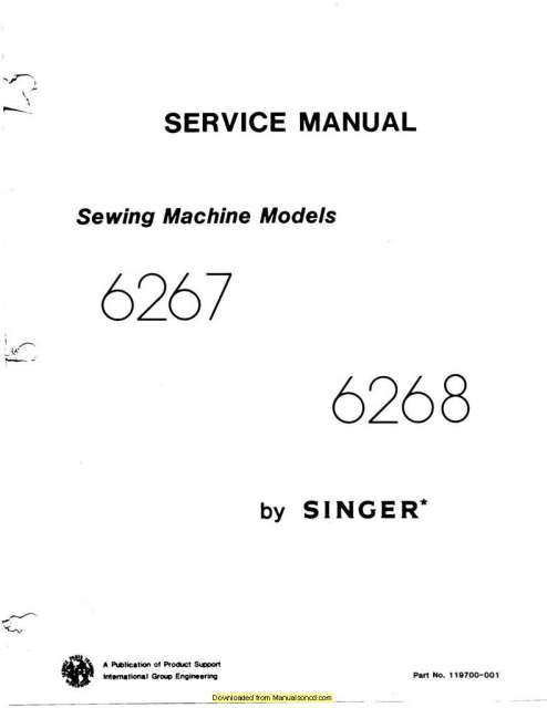 Singer 6267-6268 Sewing Machine Service Manual