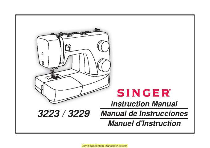 Singer 3223-3229 Sewing Machine Instruction Manual