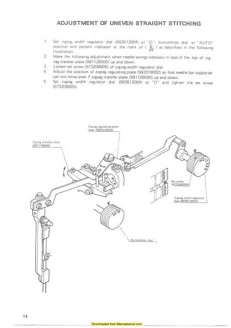Janome 692 Sewing Machine Service-Parts Manual