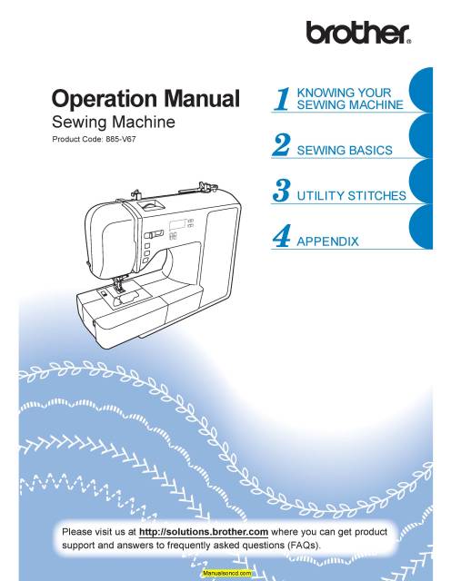 Brother XR 1300 Sewing Machine Instruction Manual