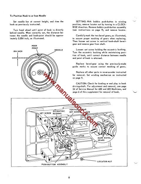 Singer 626 Sewing Machine Service Manual