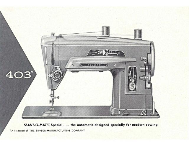 Singer 403 Slant-O-Matic Sewing Machine Manual