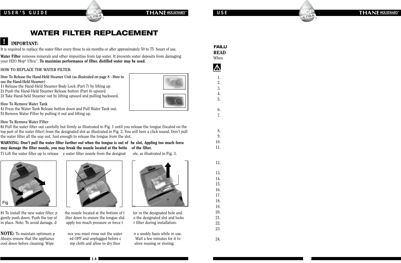 H2o steam mop Handleiding (10 Pagina's)