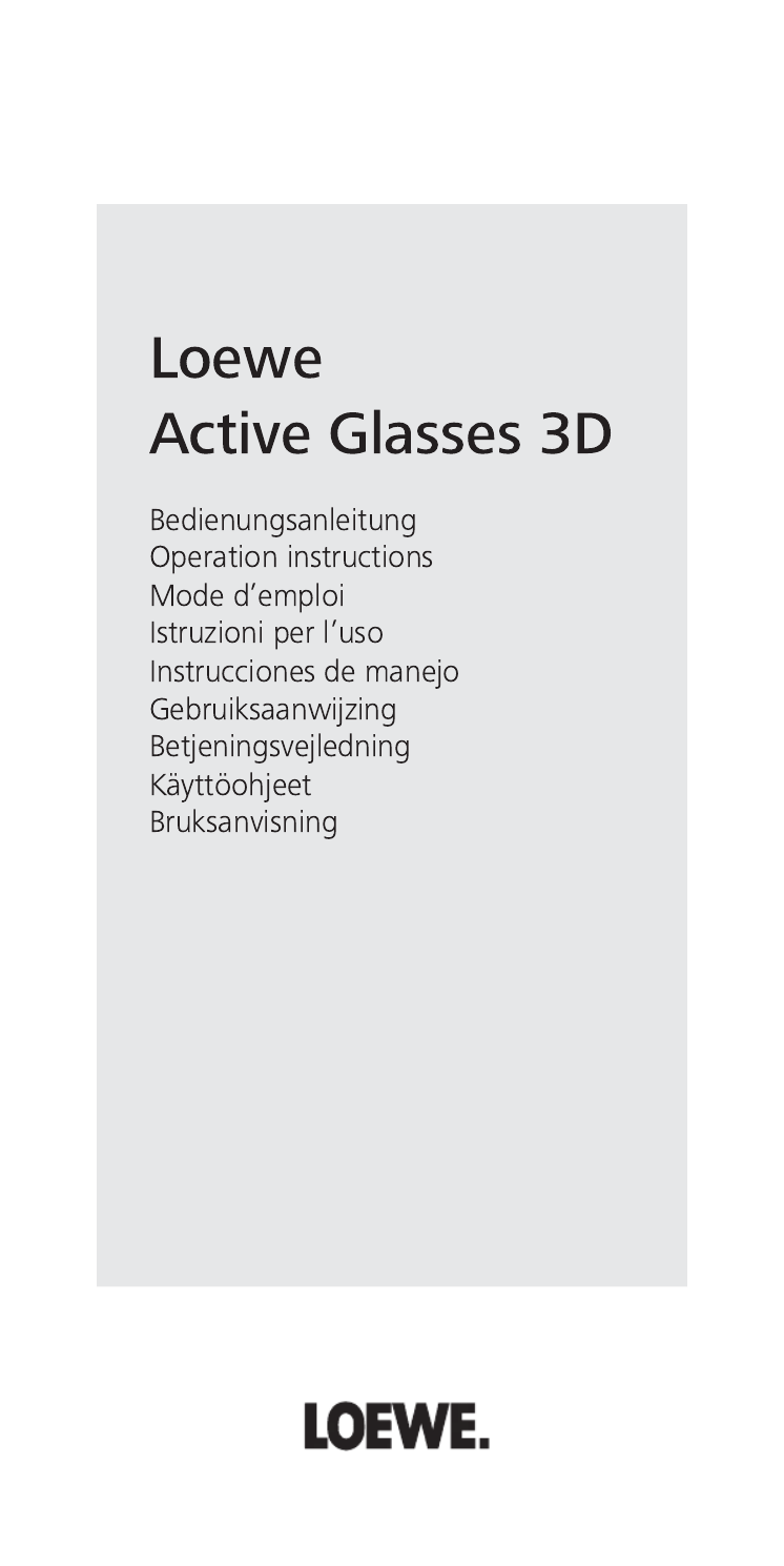Loewe Active Glasses 3D Handleiding (43 Pagina's)