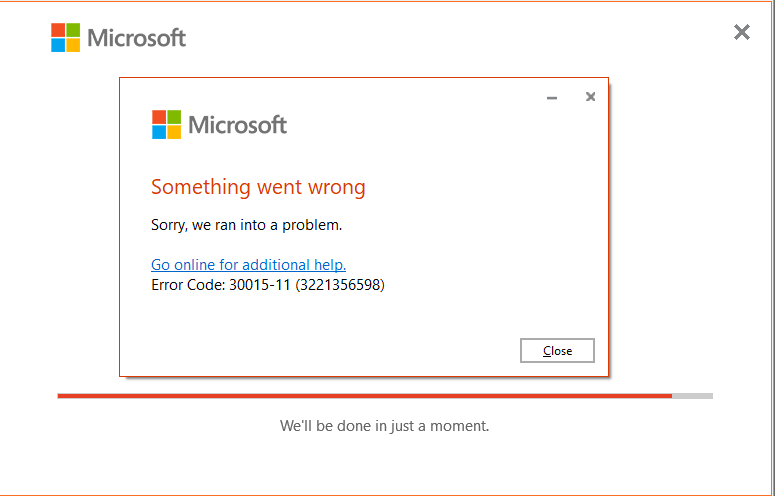 error code 3001511 (3221356598) Manufacturers Manufacturers
