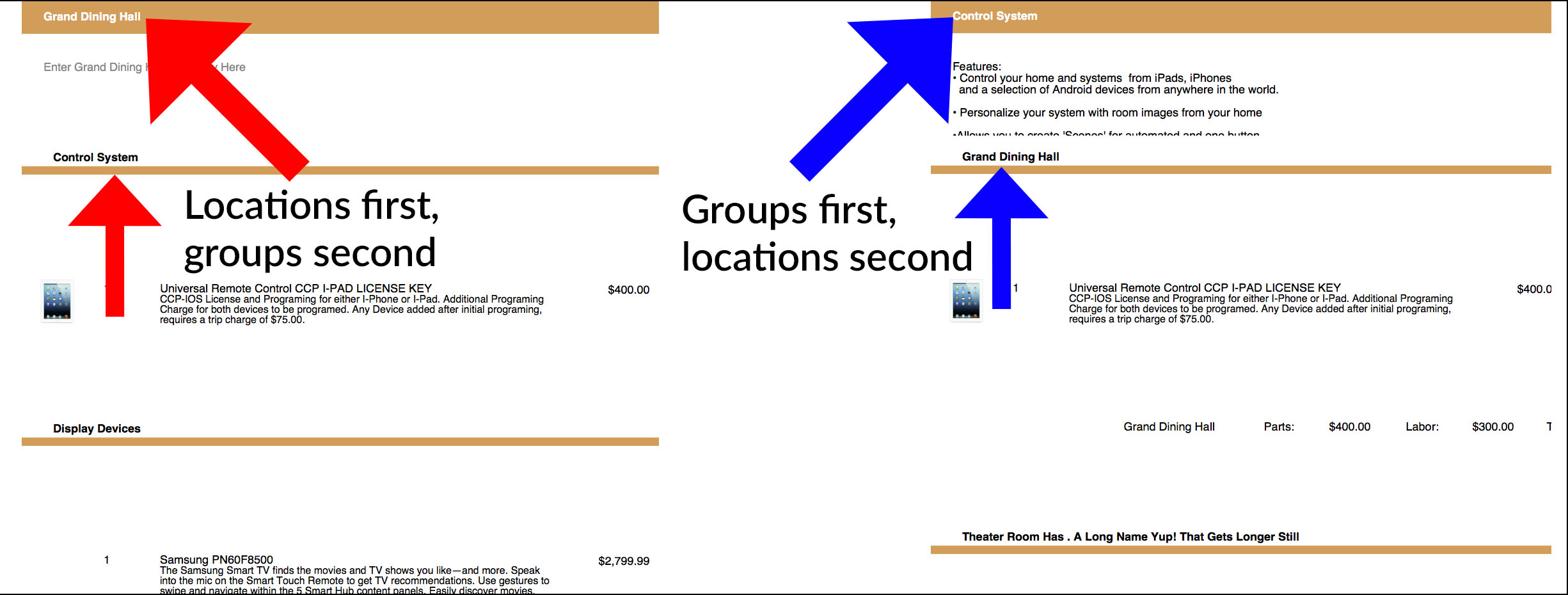 Options Template and Sorting iPoint Control 1