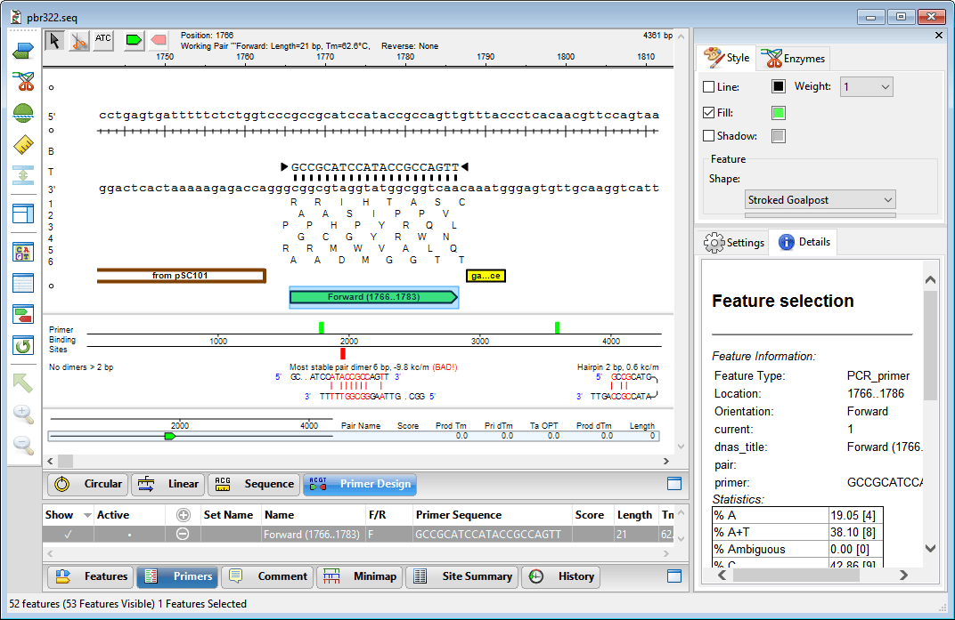 Make SeqBuilder Pro resemble PrimerSelect Transitioning to Newer