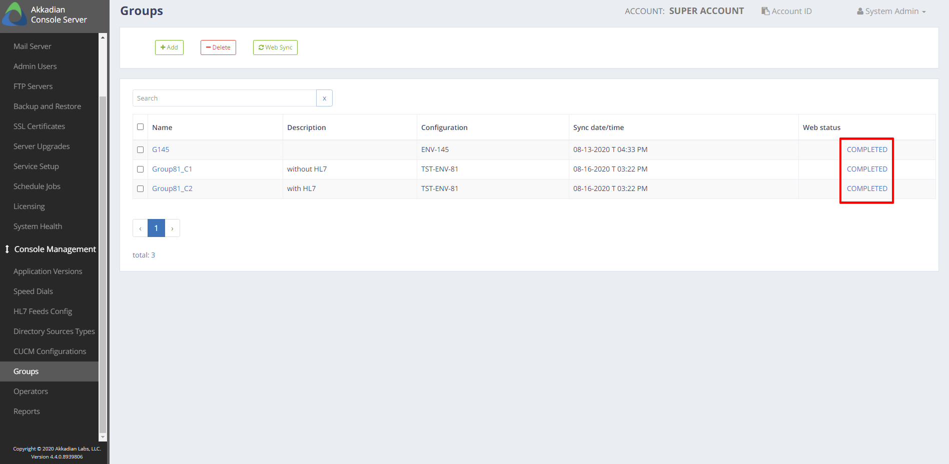 6.1 Sync Console Server with CUCM Akkadian Console Server 4.8.0
