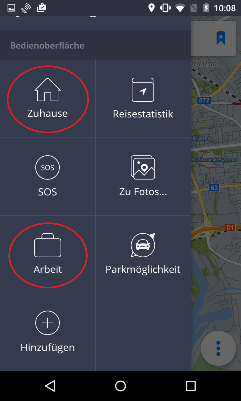Nach Hause/Büro navigieren Sygic GPS Navigation for