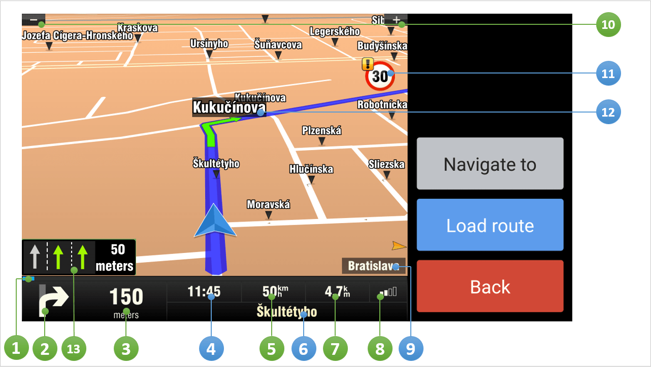 Navigation Screen Sygic FleetWork and Sygic Municipal 1