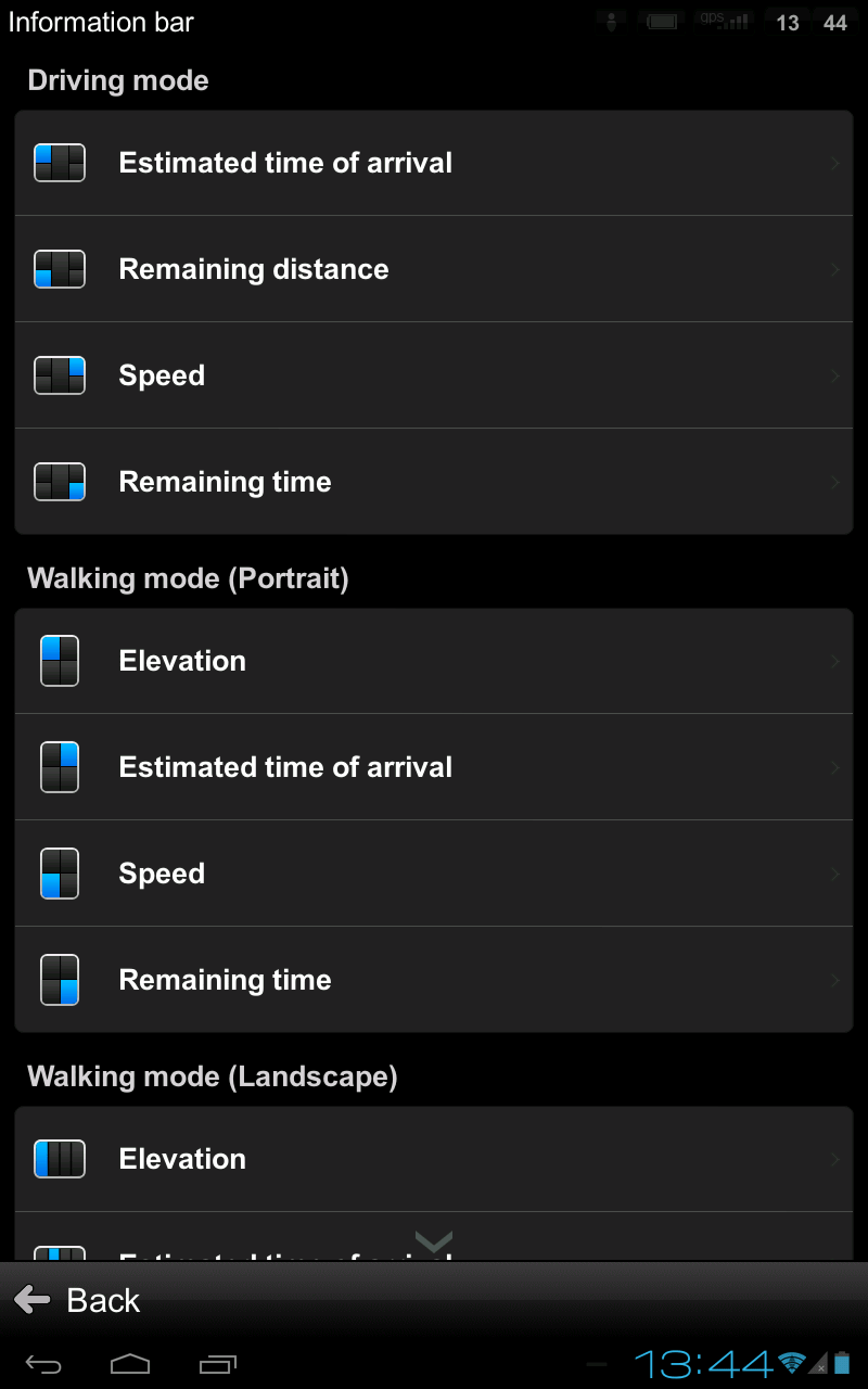 Information Bar Sygic Truck GPS Navigation older