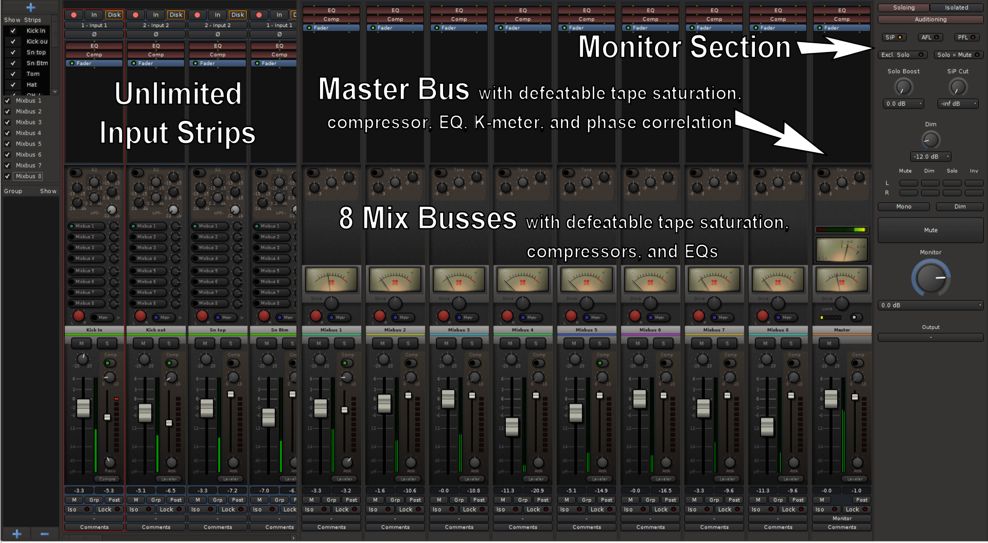 Primary Windows Editor and Mixer Mixbus v6 1