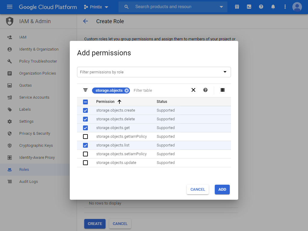 How to add Google Cloud Storage Printix Administrator Manual 1