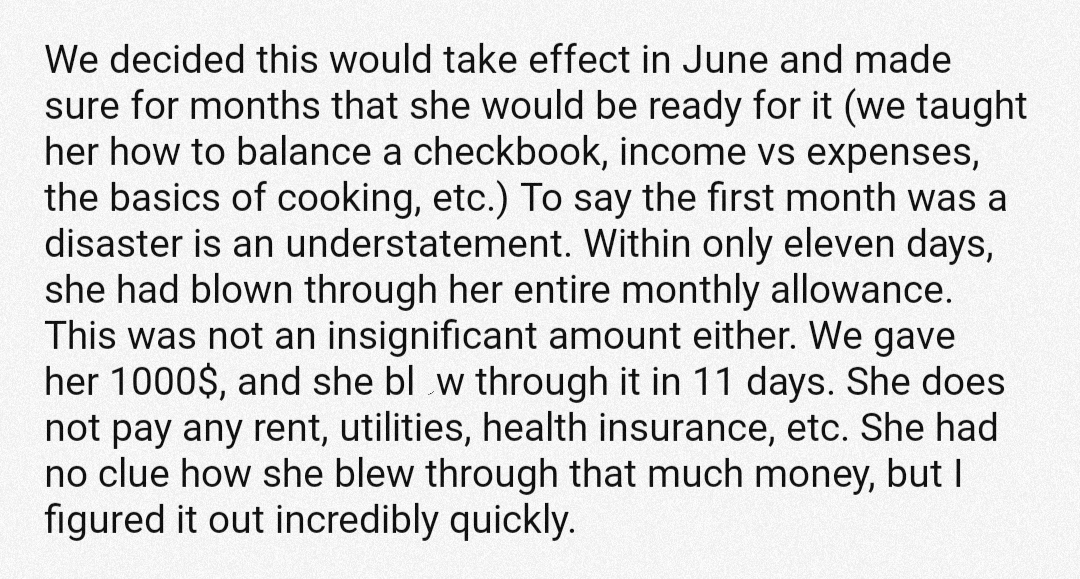 AITA For Cutting My Daughter’s Financial Support Off And Monitoring