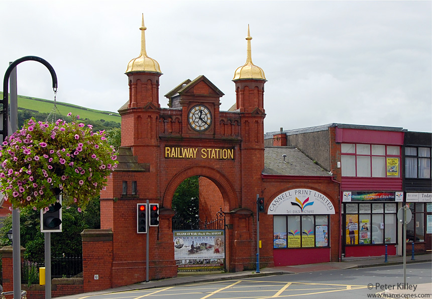 The Grand Gilt Topped Archway to Douglas Railway Station Manx Scenes