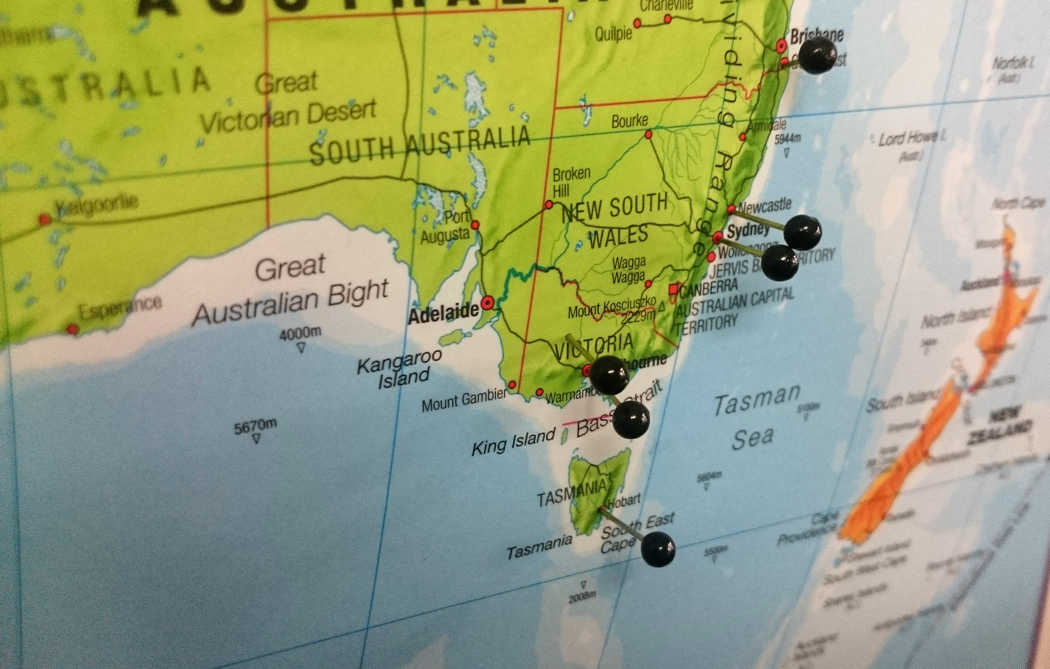 Map Pin Board Australia The Tasmanian Map Centre