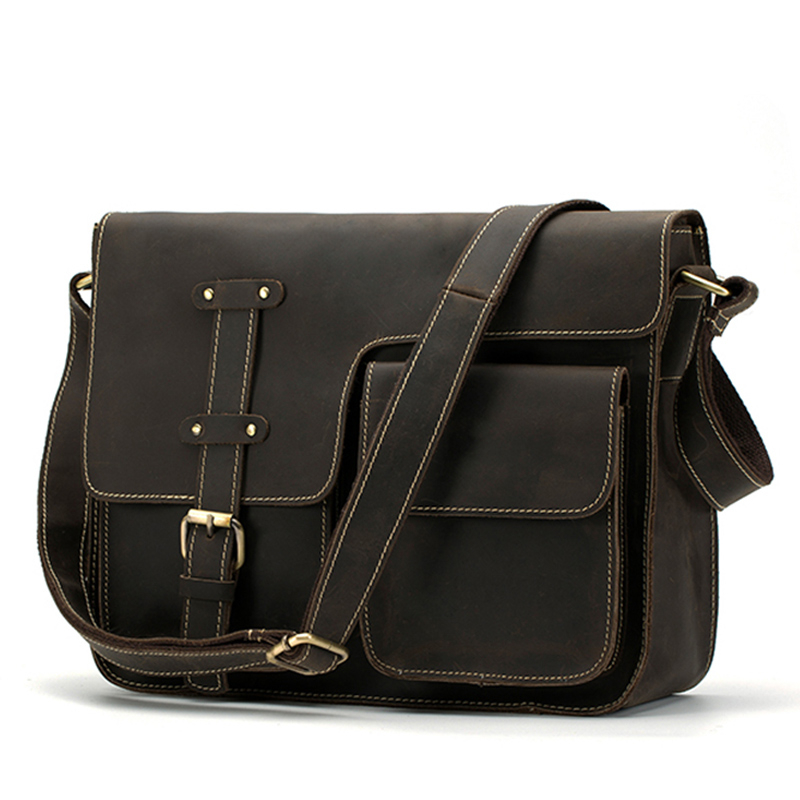 Genuine Leather Men’s Crossbody Messenger Bag HisHerWear