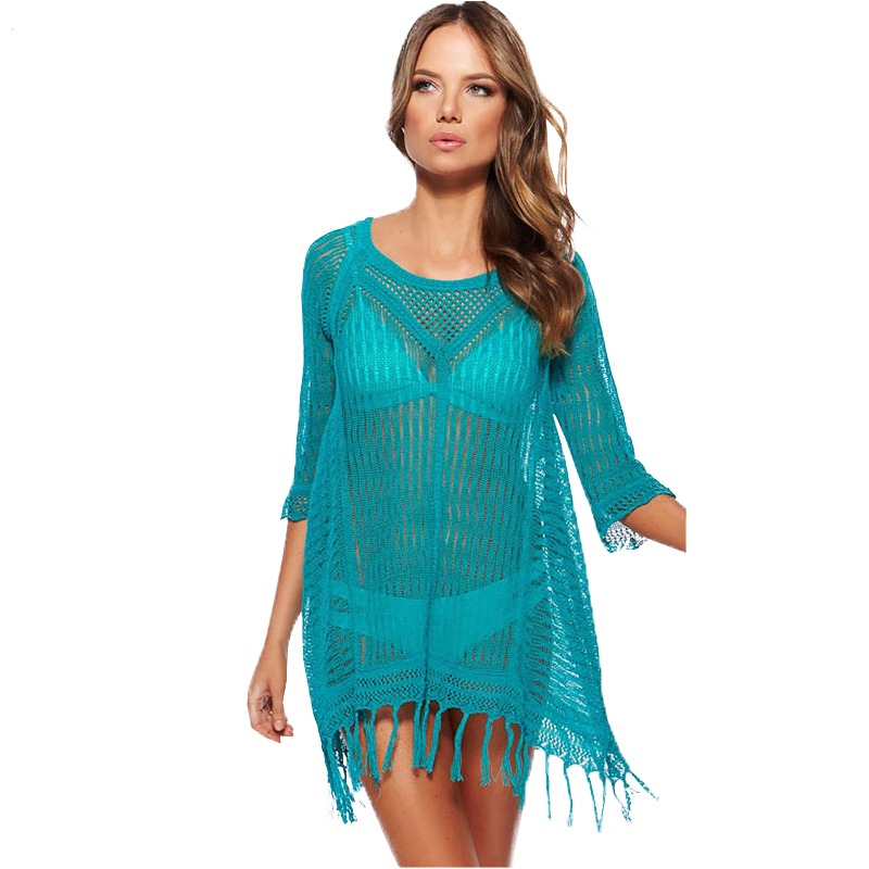 Sexy White Green Lace Women’s Bathing Suit Cover Up Dress HisHerWear